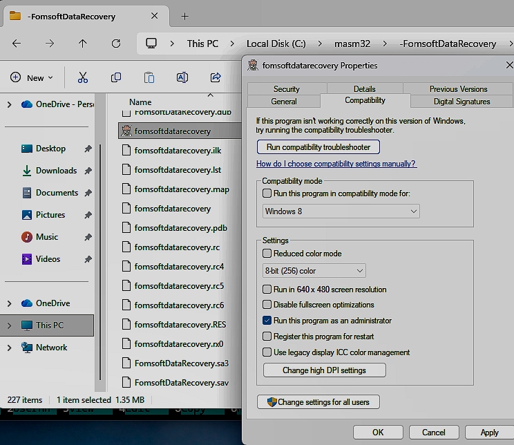Install the Administrator's access rights program (Windows Vista/7/8/10).