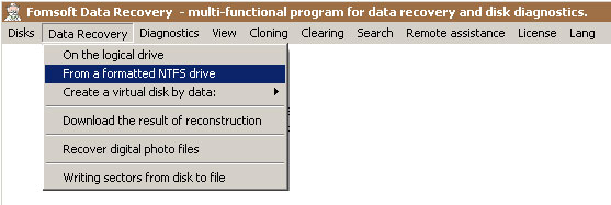 Data recovery by formatted drive letter