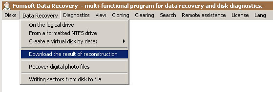Download the result of the previous reconstruction