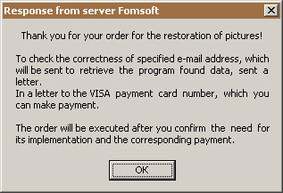 The answer of the Fomsoft server is about receiving the Order.