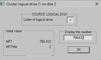 Viewing the logical disk cluster F:.