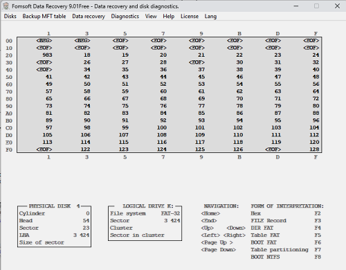 Interpretation of sector contents in FAT-32/64 format
