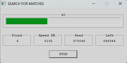 Display the progress of the search process.